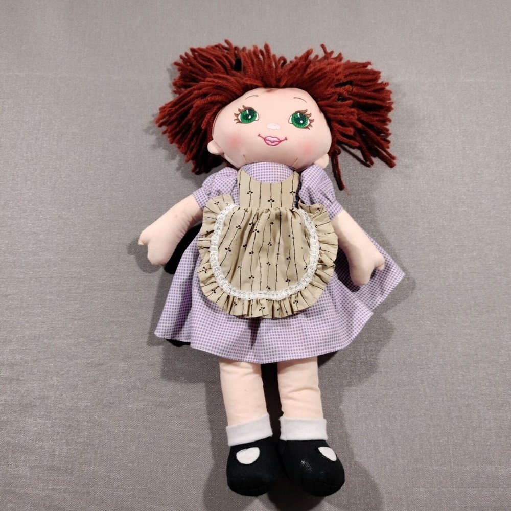 Vintage 1995 Sweetie Mine Rag Doll Red Hair Yarn Green Eyes Nice! 18in Tall